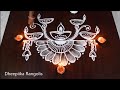 Diwali special rangoli design 2018 * latest deepam muggulu for deepavali *  diya kolam