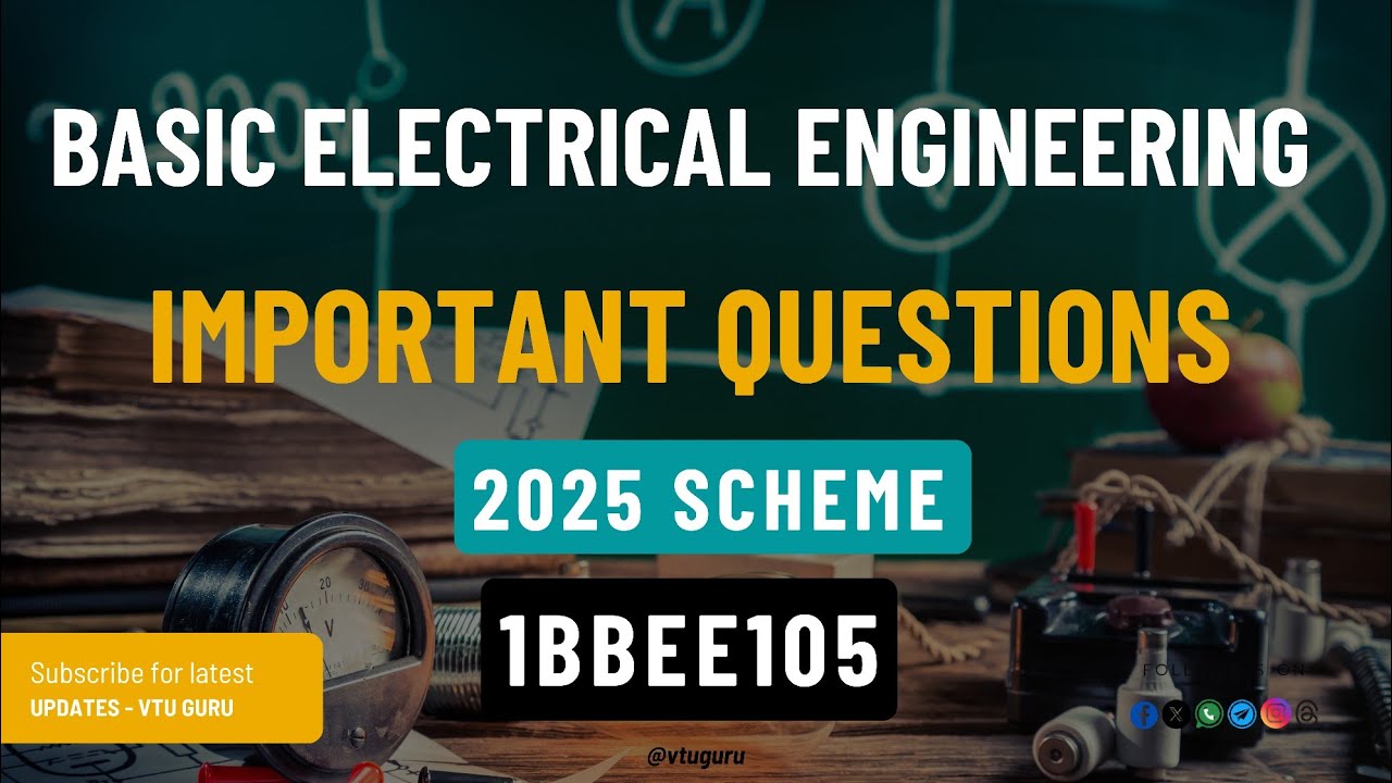 1BBEE105 Basic Electrical Engineering Important Questions | 1BBEE105/1BBEE205 Important Questions