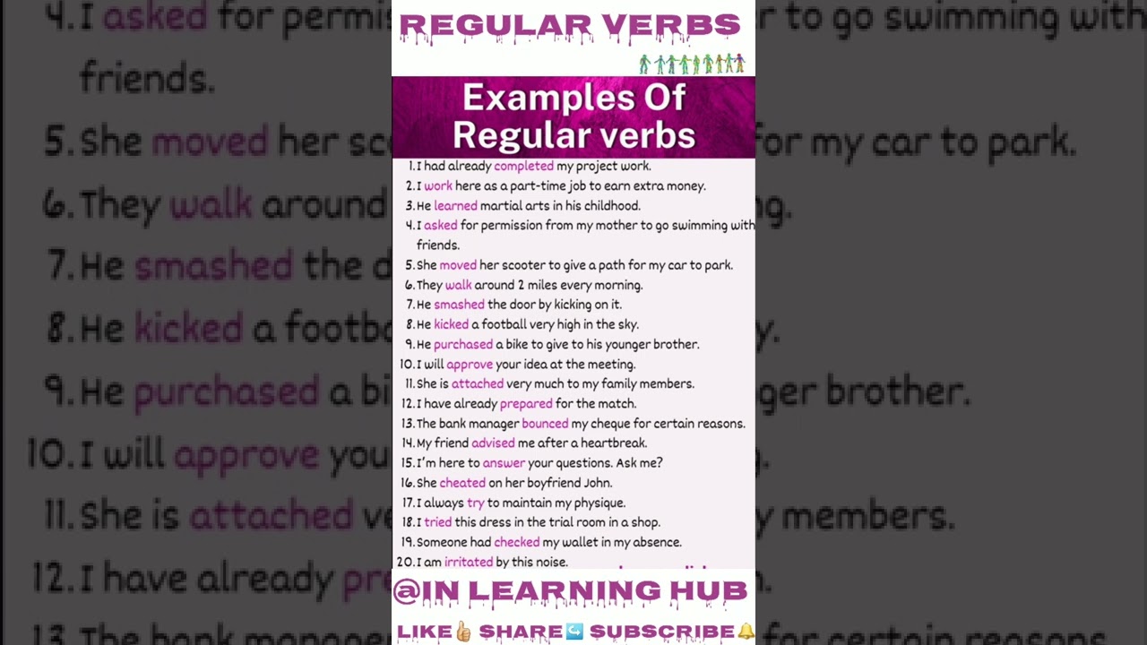 20Examples OF Regular Verbs in English*Look and Learn English* Easy English Practice #regular #verb