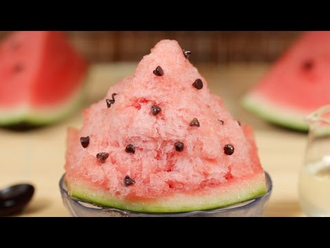 Watermelon Kakigori (Shaved Ice Recipe) | Cooking with Dog
