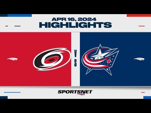 NHL Highlights | Hurricanes vs. Blue Jackets - April 16, 2024