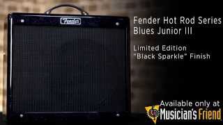 Video thumbnail for Fender Blues Junior III "Black Sparkle" 15W 1x12 Tube Combo Amplifier by Musician's Friend