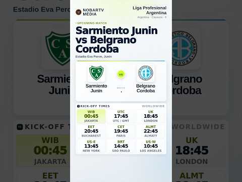SARMIENTO JUNIN VS BELGRANO CORDOBA · Schedule, Form & H2H Preview #Shorts