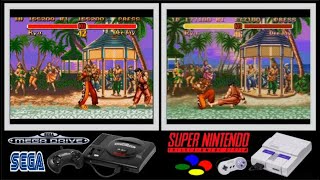 SEGA MD vs SNES : SUPER STREET FIGHTER II - THE NEW CHALLENGERS (Side by side comparison)