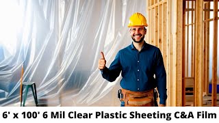 Heavy Duty Clear Plastic Sheeting 6 Mil - 6ft x 100ft | Multi-Purpose Poly Sheeting by Interplas