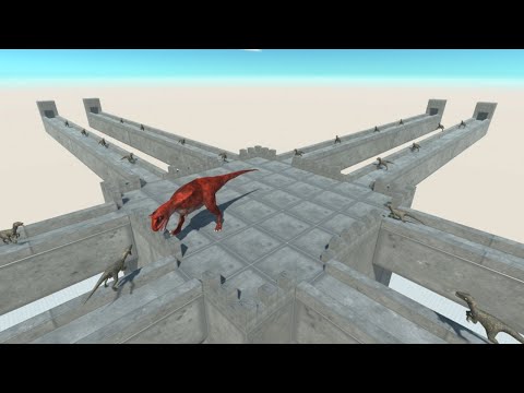 Dinosaur Stone Tower with VELOCIRAPTOR vs ALL UNITS Animal Revolt Battle Simulator