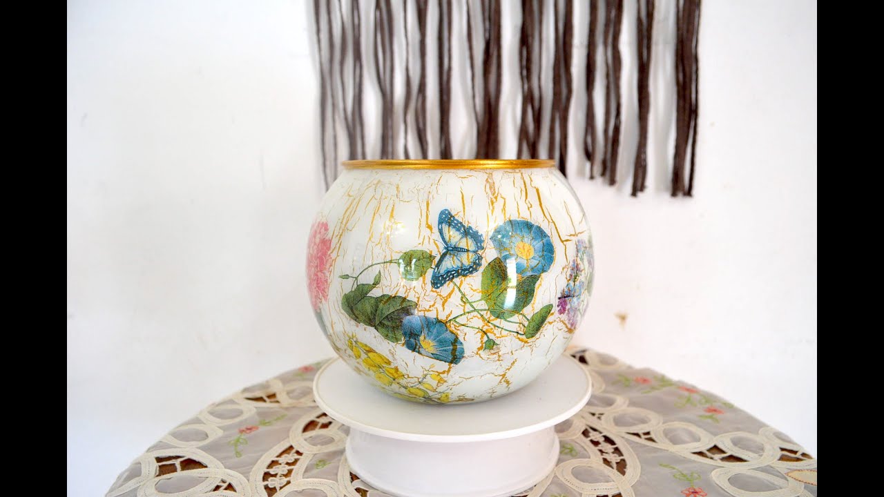 Una decoración de lujo. Reutiliza una pecera. Manualidades fáciles.