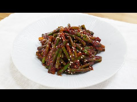 마늘종 고추장무침 ( Garlic stem side dish )