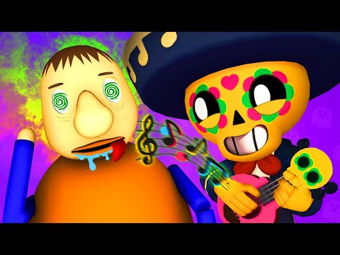 Балди vs Бравл Старс 2: Поко (Леон, Биби, Рико Brawl Stars Baldi 3D Анимация Челлендж)