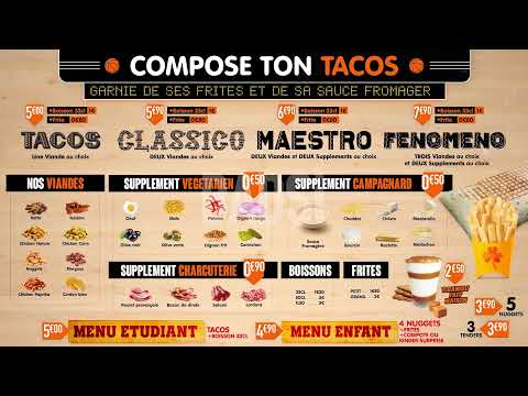 Menuboard | Conception de Menu en ligne | Restauration | Badsi.pro