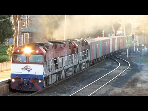 Australian Trains - Fletchers Export Container Service at Wellington