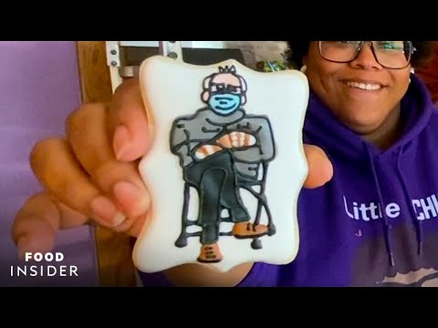 麵包師把伯尼-桑德斯的記憶變成了餅乾。 (Baker Turned Bernie Sanders Meme Into Cookies)
