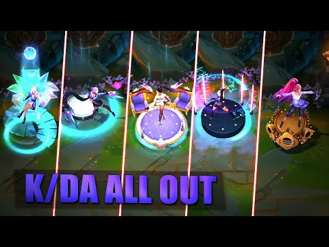 K/DA ALL OUT SKINS GAMEPLAY - Ahri Evelynn Kai'Sa Akali Seraphine & Baddest - League of Legends