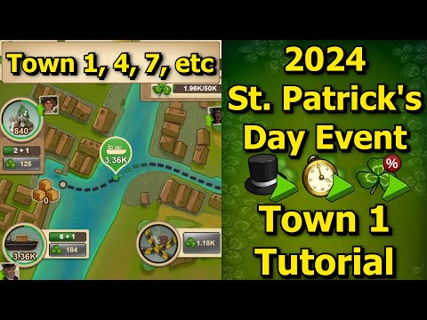 Forge of Empires: 2024 St. Patrick's Day Event - Town 1 Step-By-Step Tutorial! +How to Use Boosters!