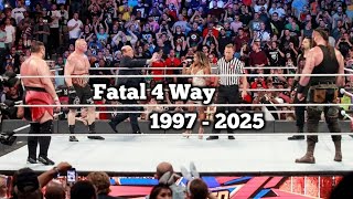 Download lagu All Of WWE PPV Fatal 4 Way Match Card Compilation (1997 - 2025) With Special Events mp3