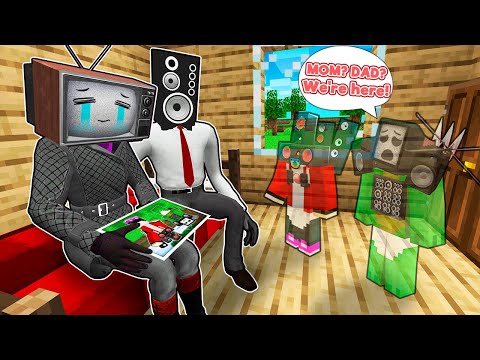 Mynez - R.I.P JJ and MIKEY? TRAGEDY in the FAMILY TV WOMAN and SPEAKER MAN in Minecraft - Maizen
