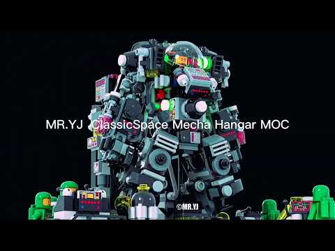 Classic Space MECHA in Hangar Stand （LEGO MOC by MR.YJ）