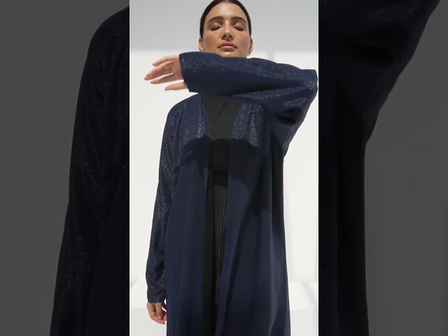 عباية دبل فيس كحلي وأسود