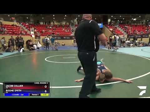 97 Lbs Cons. Round 2 - Jacob Collier, OK Vs Boone Smith, AR Af28