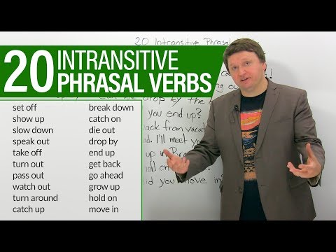 Learn 20 intransitive PHRASAL VERBS in English