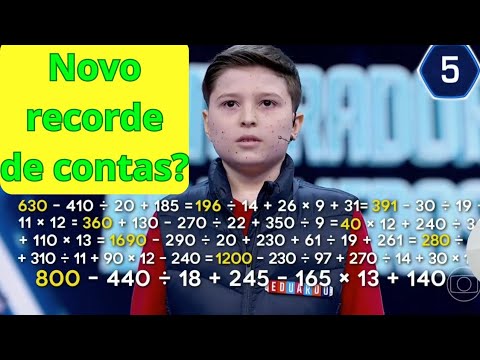 Recorde de contas no pequenos gênios 2024?