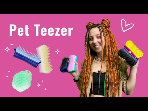 Щетка Pet Teezer Cat Grooming Green для вычесывания кошек, зеленая video