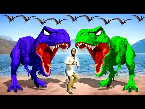 Tyrannosaurus Rex Color Pack vs Demon Spinosaurus, I-Rex, Indoraptor - Jurassic World Evolution
