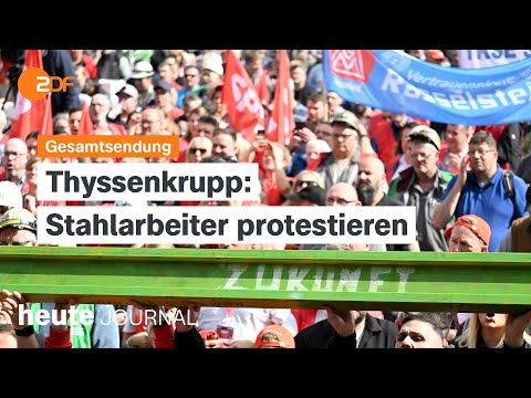 heute journal vom 30.04.2024 Protest bei Thyssenkrupp, Jobcenter, Unruhen an Columbia-Uni (english)