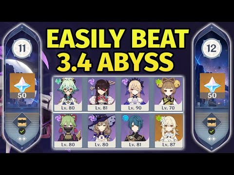 How to easily beat Spiral Abyss 3.4! F2P 4 Stars Team & Detailed Strategies (Genshin Impact)