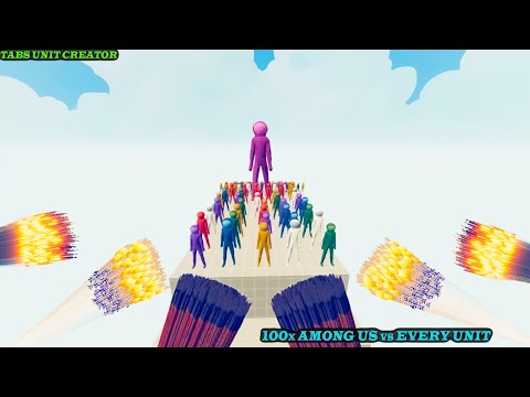 100x ARMY WHITE AMONG US + GIANT IMPOSTER vs 3x EVERY UNITS -TABS /Totally Accurate Battle Simulator
