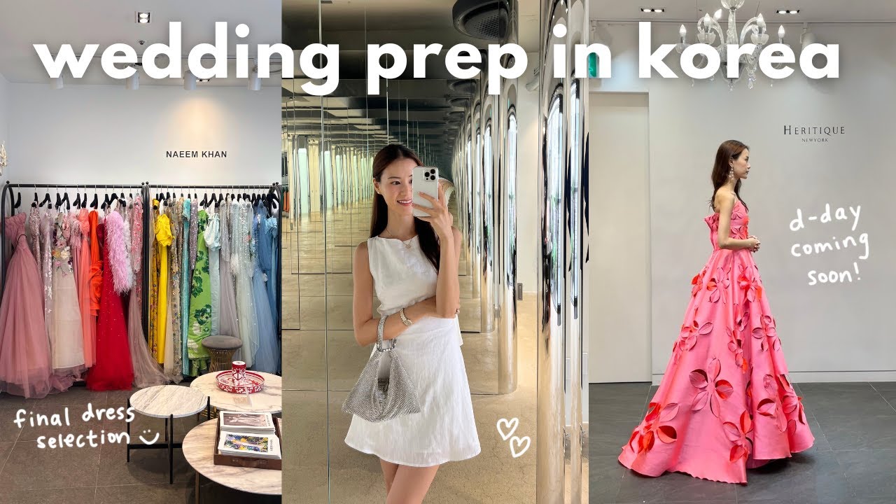 final wedding prep vlog 💍 hanbok fitting, ceremony & reception dress selection, skincare ✨