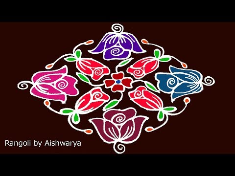 Beautiful Padi Kolam Rangoli