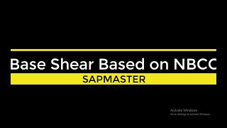 How to calculate base shear and seismic force based on national building code of Canada.