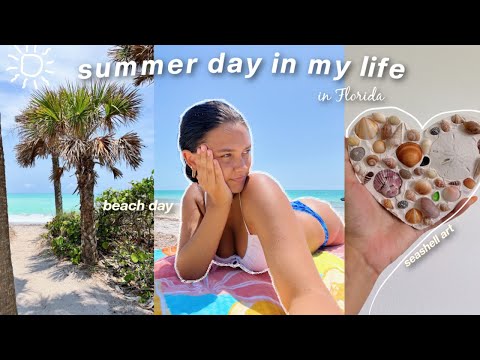 a Florida summer day in my life VLOG | beach, the gym, seashell art..