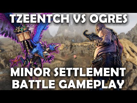 TZEENTCH VS OGRES Minor Settlement Battle - Total War: Warhammer 3