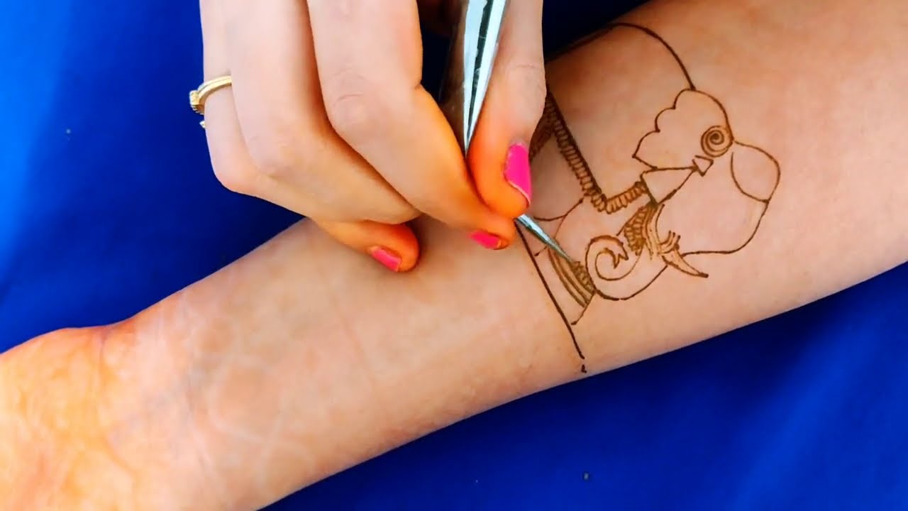 bridal full hand mehndi design peacock dhol kalash elephant by aaru