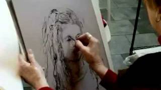 preview picture of video 'Drawing A Portrait Of Mary, by Artist Rollina'