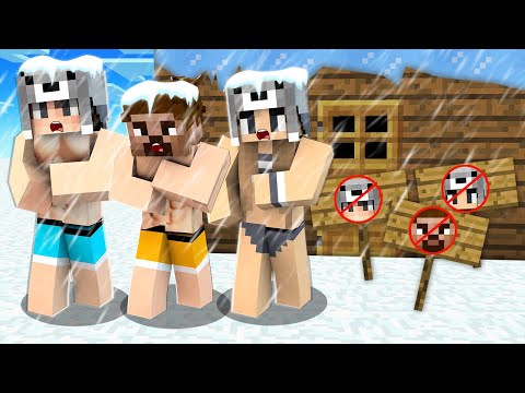 AİLECEK  KAR FIRTINASINDA EVDEN KOVULDUK 😱 - Minecraft