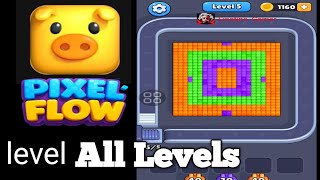 Pixel Flow level 1,2,3,4,5 Walkthrough Solution