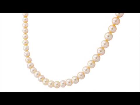 TELEIOS LUXE 18K GOLD PEACH PEARL 7-8 MM STRAND NECKLACE - TL0000140