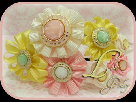 Margaritas de cinta de raso para diademas, tocados o broches