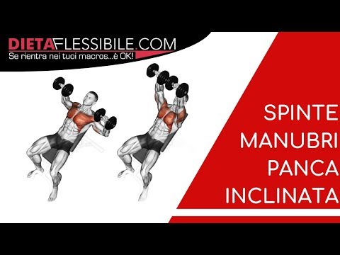 Panca inclinata con manubri