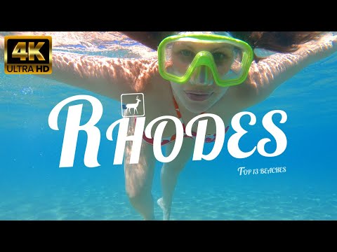Top 13 Beaches in Rhodes - Οι καλύτερες παραλίες της Ρόδου | Родос | Ρόδος | Rodos | Greece | 4K