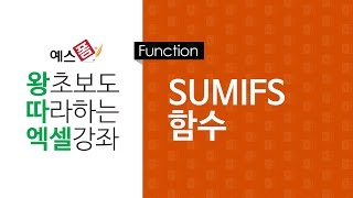 [예스폼 엑셀강좌] 왕따엑셀 함수 / 17. SUMIFS 함수