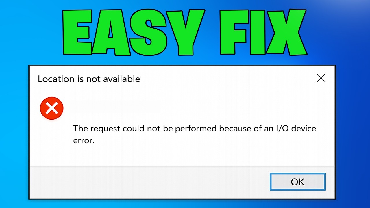 How To Fix I/O Device Error in Windows⚠️