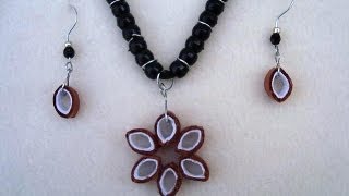 Jewelry making, CONSTRUCTION PAPER PENDANT necklace  AND EARRINGS, how to diy.