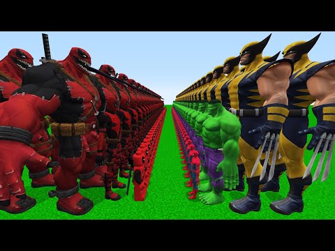 DEADPOOL ORDUSU VS WOLVERİNE ORDUSU 😱 - Minecraft