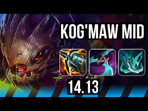 KOG'MAW vs CORKI (MID) | Legendary, 6 solo kills, 1400+ games | EUW Master | 14.13