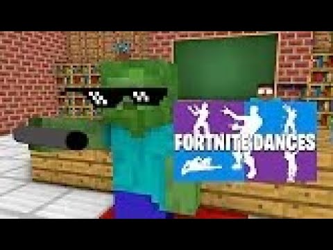 Monster School : FORTNITE DANCE CHALLENGE(NINJA + ORANGE JUSTICE) - Minecraft Animation (Resubido)