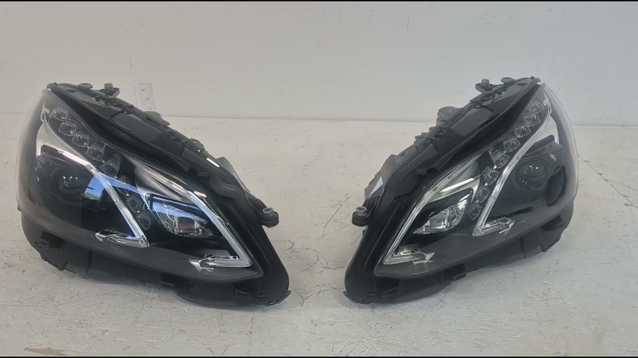 Mercedes E-сlass W212 2009-2016 Front headlights (2 pcs, facelift, with control units) Video 1